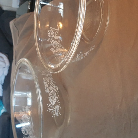 2 Vintage Pyrex Colonial Mist Clear Nesting Bowls MAKE ME AN OFFER - Picture 1 of 5